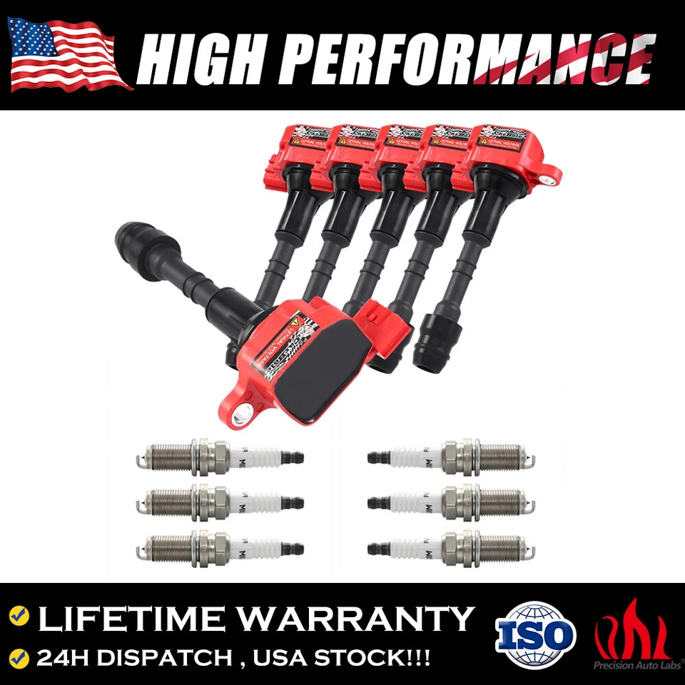 6 paquetes de bobinas de encendido y bujías de platino para Frontier Xterra Nissan 2005-2011 Foto 1 de 4