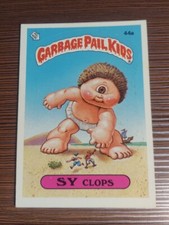 44a Sy Clops GLOSSY LIVE MIKE Back OS2 GPK Series 2 Garbage Pail Kids 1985 USA