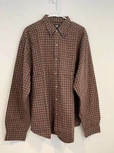 Camicia uomo Junction West manica lunga rosso/blu a quadri con bottoni taglia XXL - Foto 1 di 5