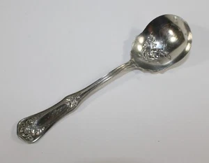 Antique-Wm A Rogers Nickel Silver Floral Sugar Spoon Pat.Pld.For - Picture 1 of 3