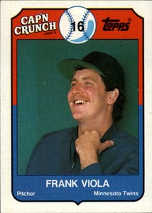 1989 Topps Cap'n Crunch Minnesota Twins Baseball Card #4 Frank Viola