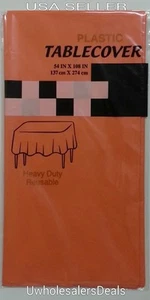 6 Table Covers 54" x 108" Rectangular Plastic Tablecloth Table Cloth Disposable - Picture 1 of 20