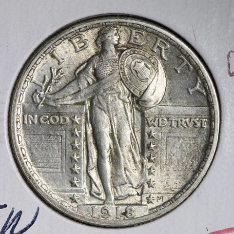 1918 Full Head Standing Liberty Quarter CHOICE UNC *UNCIRCULATED* MS E237 RCFW Cover