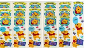 Pegatinas con nombre de Sandylion Winnie the Pooh - *Letra N,O,P,R* DISEÑO SÚPER RARO - Imagen 1 de 17