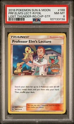 Pokemon 2018 PSA 8 NM-MINT Professor Elm's Lecture STAFF Regional Championships - Image 1 of 2