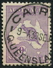 AUSTRALIA - 1913 ROO 1st Wmk 9d 'VIOLET' FU SG10 Cv 40 [A9280]