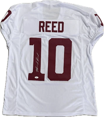 Jersey blanco personalizado autografiado firmado por Marcel Reed autenticación JSA Foto 1 de 3