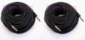 2 x 100Ft 1/4 6.3mm Stereo TRS Male Guitar Amplifier Speaker PA Instrument Cable - Imagen 1 de 1