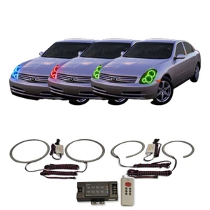 RGB Multi Color RF Headlight Halo kit for Infiniti G35 03-04 - Foto 1 di 6