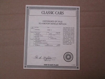 Danbury Mint Paperwork 1949 Jaguar XK-120 Roadster - Image 1 of 3