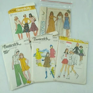 5 Vintage Sewing Patterns Bundle Teen Simplicity Cheer Costume Ice Raincoat Lot - Picture 1 of 6