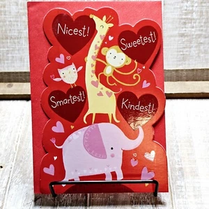 Tarjeta de San Valentín American Greetings para abuelos corazones rojos animales - Imagen 1 de 7