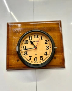 Industrial Marine Ship Original Nautical Japan SEIKO Wall Clock - Black Coating - Picture 1 of 10