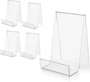 Acrylic Book Easel Stand with Ledge Clear Easels Plate - 5 Pack for Books Displa - Picture 1 of 12
