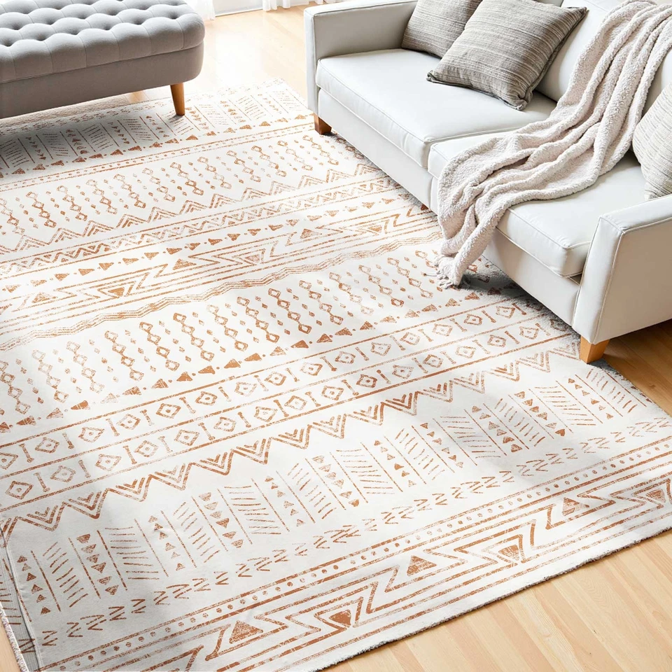 VEVOR Large Area Rug 5x8 ft Anti-Skid and Tear-Resistant Floor Mat Modern Beige