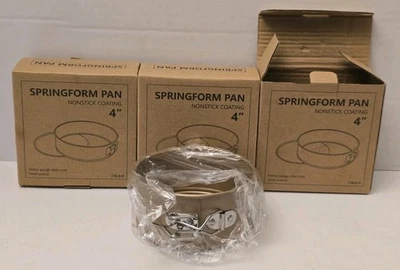 3 Новые медные мини сковородки Springform 4 дюйма - чизкейк, пицца, киче и т. д. - Изображение 1 из 4