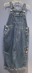 Womens Large Mickey Mouse Denim Bib Dress, Cargo, Disney Vintage Long Romper - Picture 1 of 8
