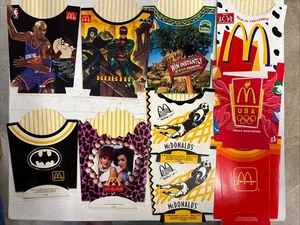 10X McDonald's UNUSED French Fry Boxes Robin Batman Charles Barkley Taz Devil - Picture 1 of 4