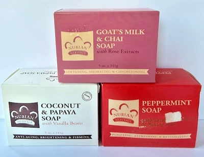 Nubian Heritage Coconut-Papaya, Peppermint, Goat Milk  Soap Each 5 oz (3) - Image 1 of 2