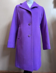 L.L Bean 100% Wool Woman’s Purple Coat Size 4 Regular Thinsulate New With Tag - Picture 1 of 14