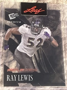 🦄2023 Leaf Press Pass Ray Lewis Reflection Clear Black 1/1 Ravens Sealed - Bild 1 von 2