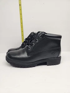 Timberland women’s 8W Nellie Ankle Boots Black Leather Boots Goth Grundge - Picture 1 of 7