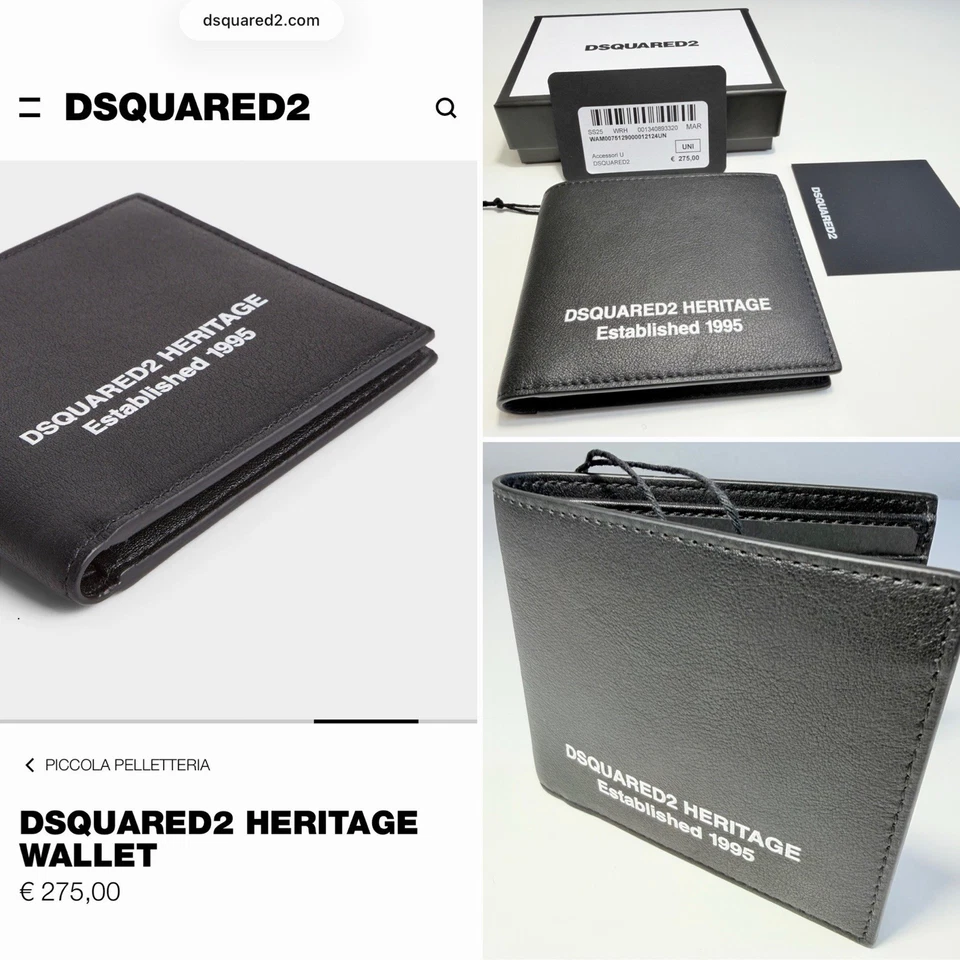 DSQUARED2 NEW COLLEZIONE PORTAFOGLIO UOMO ELEGANTE HERITAGE ITALY REGALO NATALE - Imagen 1 de 4