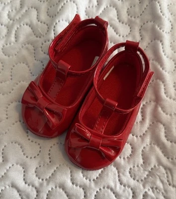 Zapatos Stepping Stones Baby Mary Jane Con Rojo Ahora Talla 6-9 Meses Foto 1 de 4