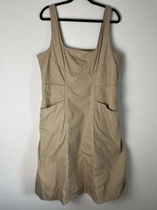 VESTIDO MIDI POPELINA COSIDA Banana Republic Factory Tostado Talla Tardía 18 209 - Imagen 1 de 8