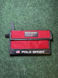 Ralph Lauren Polo Sport USA Trifold Wallet Clutch Nylon Red Vintage Y2K Spellout - Bild 1 von 9