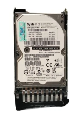 IBM 42D0637 42D0638 300GB 10K RPM 2.5" SAS x3650 M2 X3550 Hard Drive - Image 1 of 4