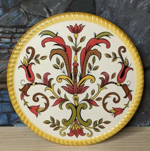 Pier 1 Trivet Oralia Cerámica Loza 8" Floral Mediterráneo Retirado Regalo - Imagen 1 de 6