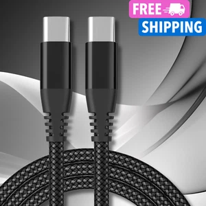 USB C To USB C Charger Cable Super Fast Charging Lead Braided Type C Data Wire - Picture 1 of 23