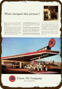 1954 UNION 76 OIL GAS STATION of CA Vintage-Look DECORATIVE REPLICA METAL SIGN - Picture 1 of 1