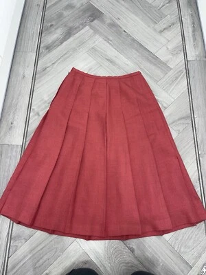 Vtg Uk 6-8 W26” Berry Pink Pleated Skirt Windsmoor England Knee Length Preppy - Image 1 of 4
