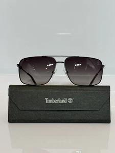 NIB Timberland 9292 02D Matte Black Rectangle Metal Men’s Sunglasses 61mm - Picture 1 of 6