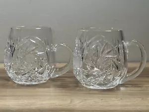 2 tazas de cerveza de cristal cortadas a mano cristalería formal para comedor Pekalla Polonia Starburst - Imagen 1 de 9