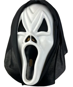 Scream Halloween Costume Long Face Ghost Mask Hood Black Rubies - Picture 1 of 7