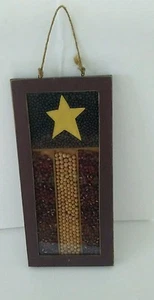 "Caja de sombra de madera con tema de bandera americana primitiva montable en pared 11 3/4x5,5" - Imagen 1 de 7