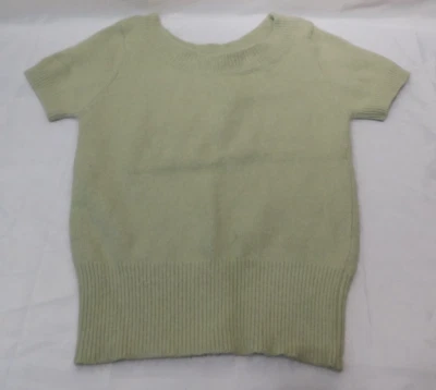 Top azul asfalto niñas talla mediana verde manga corta suéter lana de cordero angora Foto 1 de 4