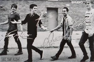 BIG TIME RUSH - Tarjeta de autógrafo 10x7 cm Autograph Card Fan Collection BRAVO Magazine - Imagen 1 de 1