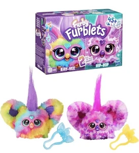 Furby Furblets 2-Pack, Mini Friends Ray-Vee & Hip-Bop, 45+ Sounds Each, Music & - Picture 1 of 7