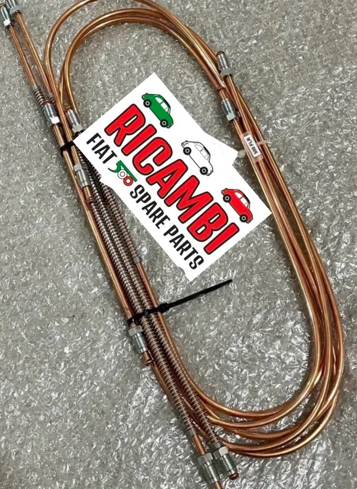 CLASSIC FIAT 500 F L R COMPLETE COPPER BRAKE PIPE LINE KIT JOINT TUBE BRAND NEW - Image 1 of 1