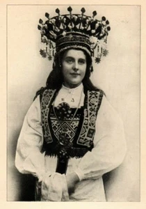 Antique Art print Portrait Danish Peasant Girl photogravure from photograph art - Picture 1 of 2