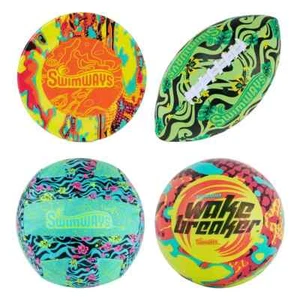 Swimways Hydro Sports Ball Combo 4 Pack Football, Volleyball, Disc & Wavebreaker - Picture 1 of 1