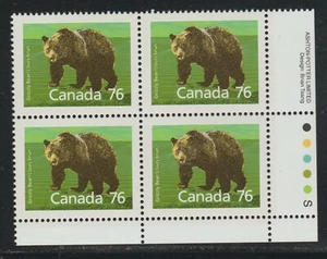 1989 Canada SC# 1178i LR - Grizzly Bear Int. Rate - Plate Block M-NH Lot # 3160 - Picture 1 of 1
