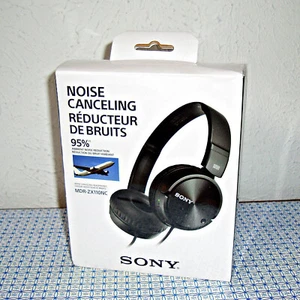 【NEW】SONY MDRZX110NC NOISE CANCELLING ON-EAR STEREO HEADPHONES - BLACK - Picture 1 of 9
