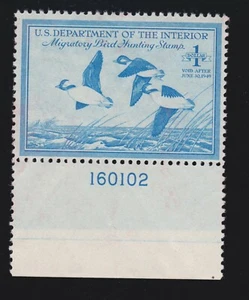 US RW15 $1 Federal Duck Stamp Mint Plate #160102 Single VF OG NH SCV $60 - Picture 1 of 2
