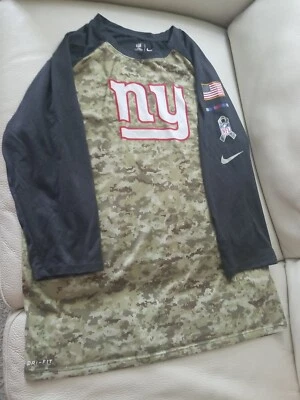 Camisa Nike New York Giants Dri Fit NFL Talla Grande L Camuflada Sobre el Campo Saludo 3/4 NY Foto 1 de 4