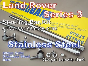 LAND ROVER SERIE 3 EDELSTAHL Lenkstangen + Spurstangenköpfe SUMABARS - Bild 1 von 12